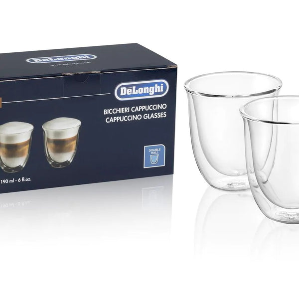 Cappuccino Cups, Double Wall Thermal Glasses, 6 oz, Set of 2