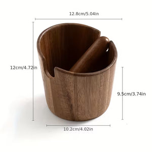 Acacia Wood Knock Box with Magnetic Cross Bar