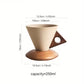 Thick Ceramic Coffee Cup 8.5oz with Wooden Handle and Coaster