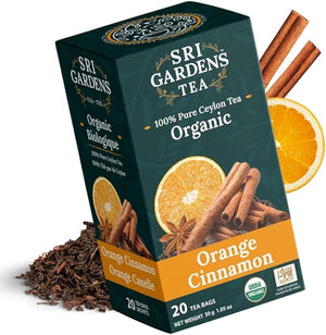 Sri Gardens Tea Orange Cinnamon Tea Bags, 20ct