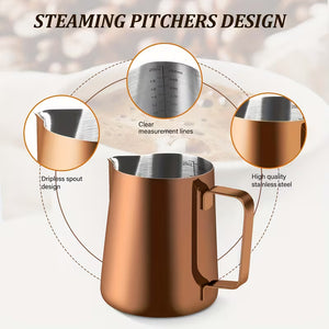 Milk Frothing Pitcher 20oz/600ml Copper Measured