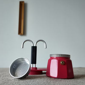 2 Cup Moka Pot (3.38oz) Double-Tube Moka Pot with Polygonal Base