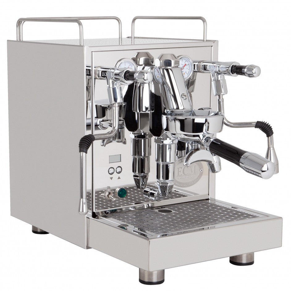 ECM Mechanika MAX polished stainless-steel three-quarter view