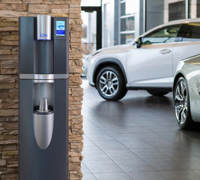 ION 400 Hot Cold Sparkling Filtered Water Dispenser Titanium w/Charco