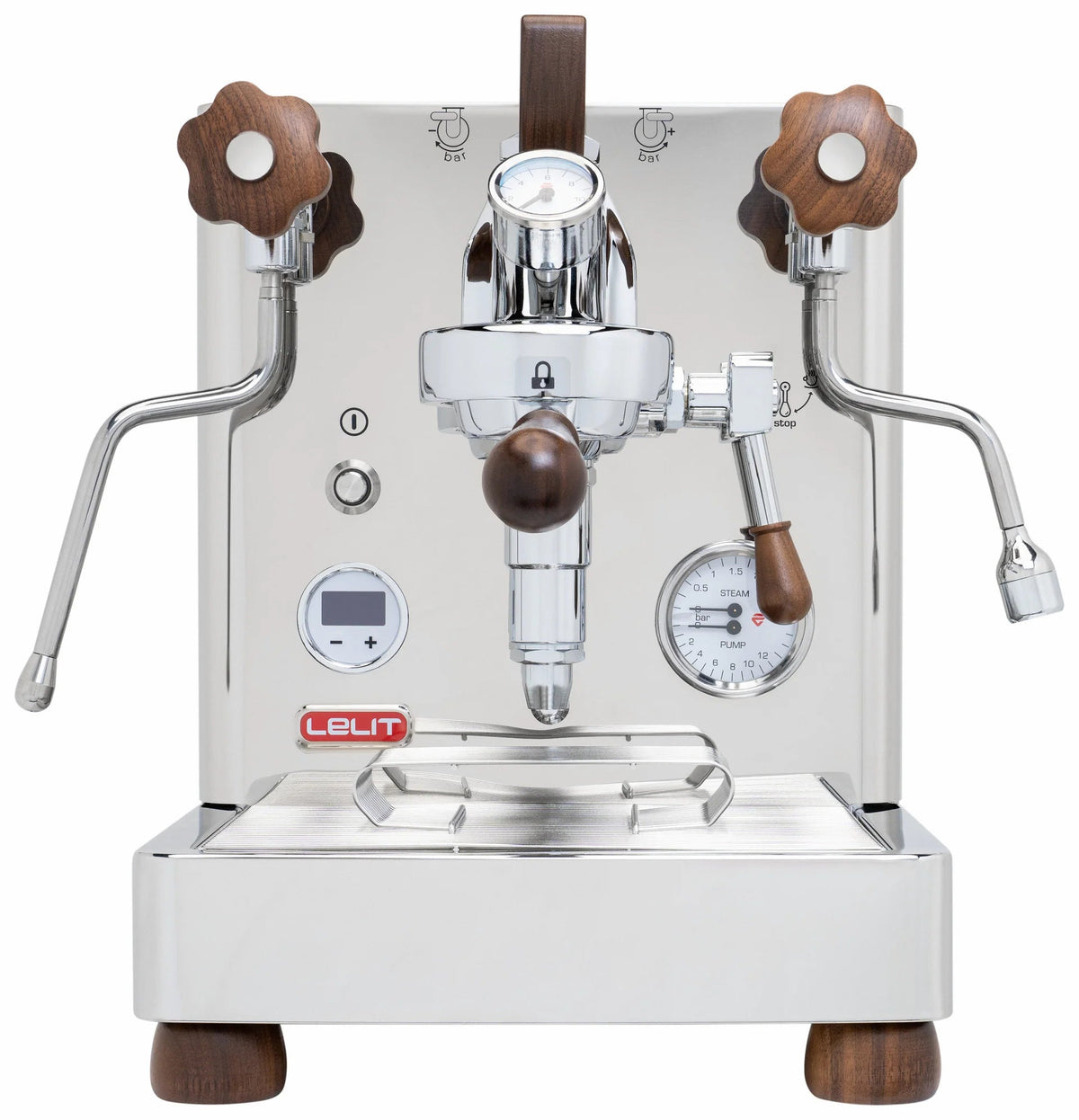 Lelit Bianca V3 stainless-steel dual-boiler espresso machine front view
