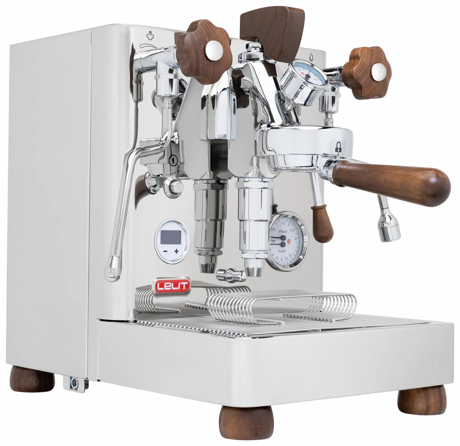 Lelit Bianca V3 stainless-steel three-quarter view