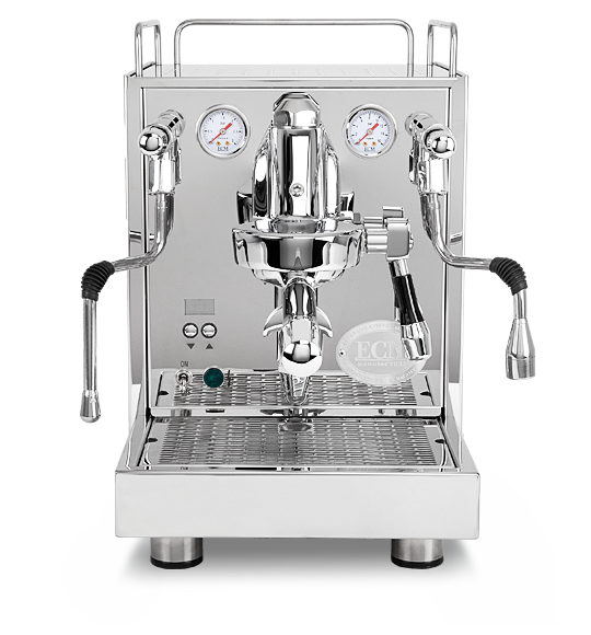 ECM Mechanika MAX polished stainless-steel espresso machine front view