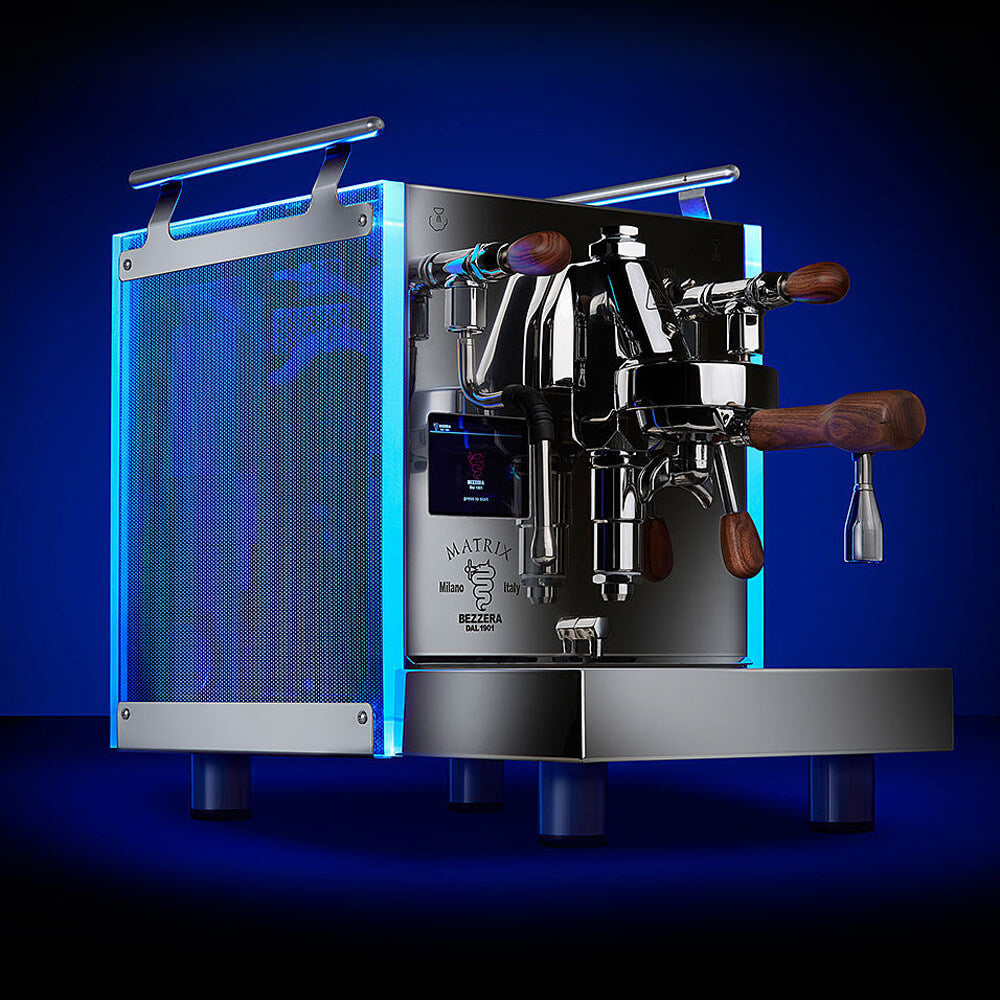 Bezzera Matrix Pro espresso machine with illuminated side panels