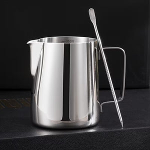 12oz Stainless Steel Milk Frothing Measured Pitcher + Latte Art Pen