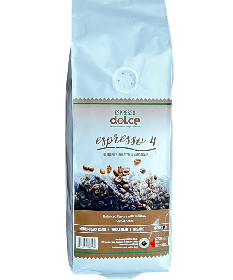 Organic Espresso 4 Coffee Beans - 1LB
