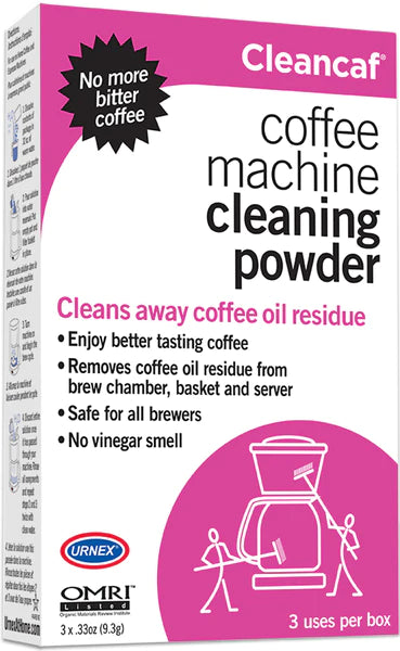URNEX CleanCaf Coffee Machine Cleaning Powder - 3 x 0.33oz