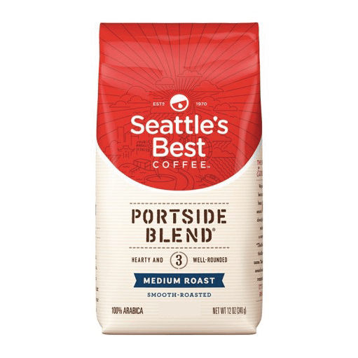 2 Cases - Seattle's Best Coffee Portside Blend Medium Roast WHOLE BEAN 340gr (6 Pack)