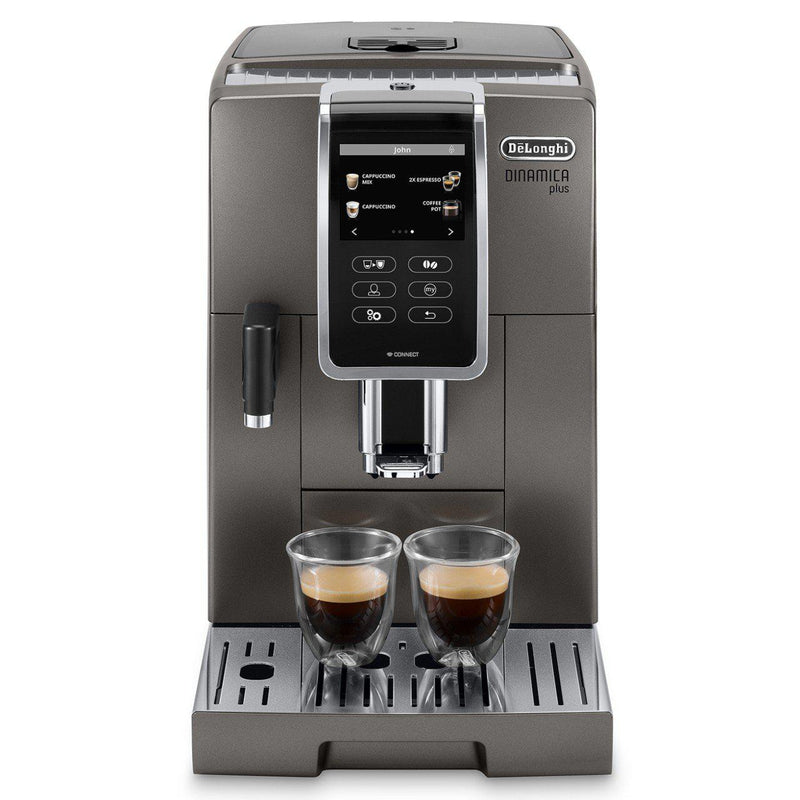 Delonghi Dinamica Plus, Smart Coffee & Espresso Machine with Coffee Link Connectivity App + Automatic Milk Frother, Titanium