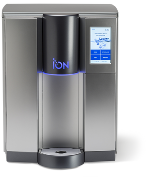 ION 400 Hot Cold Sparkling Filtered Water Dispenser Titanium w/Charco