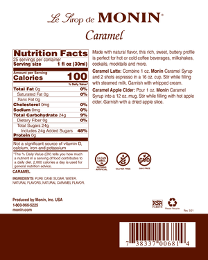 Monin Caramel Syrup 750ml
